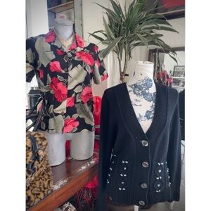 CARIBBEAN JOE | S / M | SWING BETTE & COURT Hawaiian Shirt Cotton Cardigan Lot